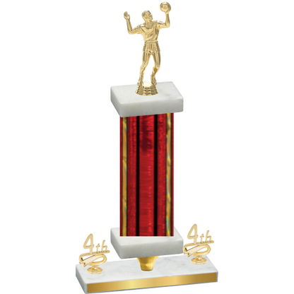 Premium Single Red Glacier Fourth Place Volleyball Trophy