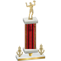Premium Single Red Glacier Victory Volleyball Trophy