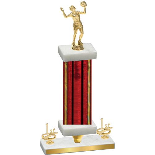 Premium Single Red Glacier First Place Volleyball Trophy