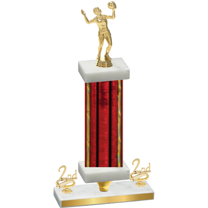 Premium Single Red Glacier Second Place Volleyball Trophy