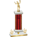 Premium Single Red Glacier Fourth Place Volleyball Trophy