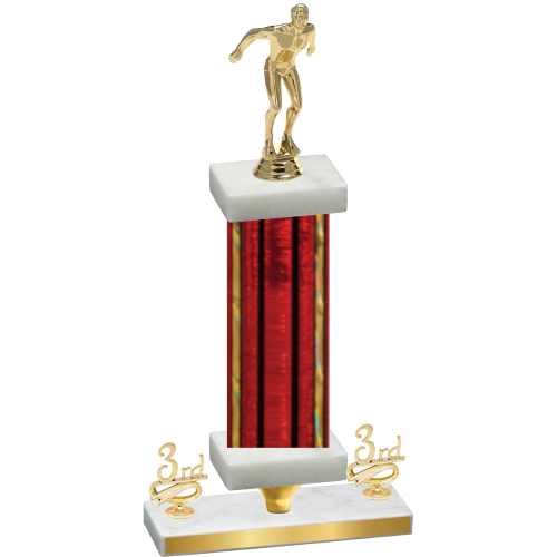 Premium Single Red Glacier Third Place Swimming Trophy