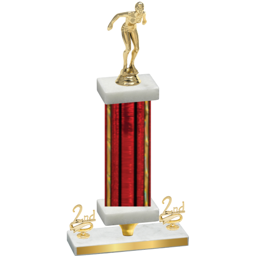 Premium Single Red Glacier Second Place Tennis Trophy