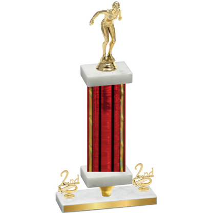 Premium Single Red Glacier Second Place Tennis Trophy