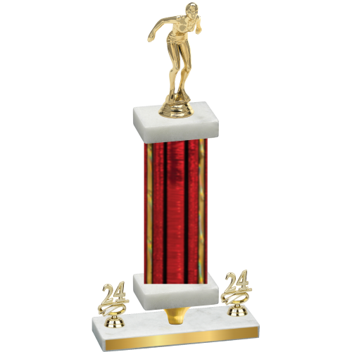 Premium Single Red Glacier Year Tennis Trophy