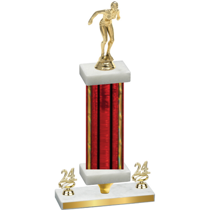 Premium Single Red Glacier Year Tennis Trophy