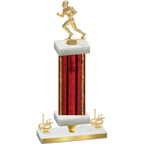 Premium Single Red Glacier First Place Football Trophy