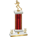 Premium Single Red Glacier Year Football Trophy