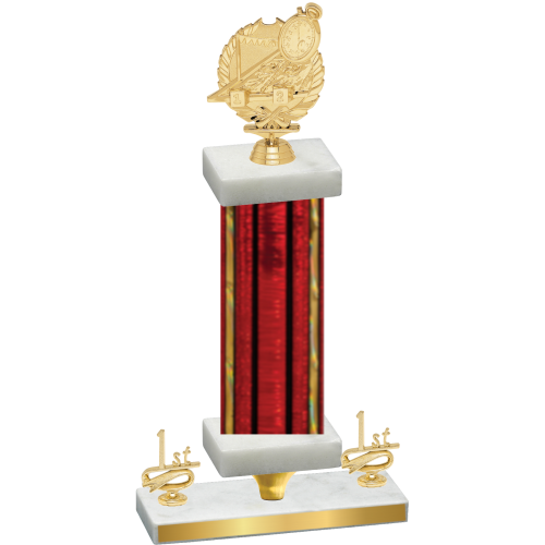 Premium Single Red Glacier First Place Swimming Trophy