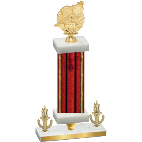 Premium Single Red Glacier Victory Swimming Trophy