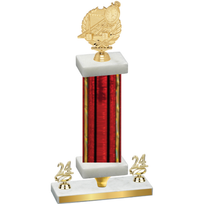 Premium Single Red Glacier Year Swimming Trophy