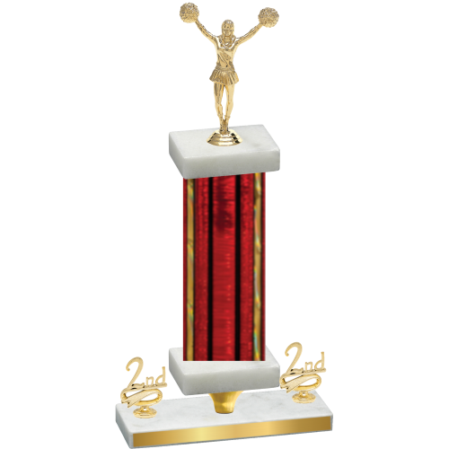 Premium Single Red Glacier Second Place Cheerleading Trophy
