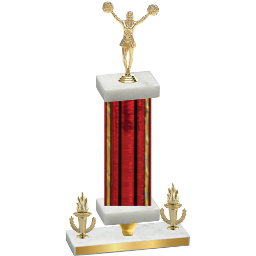 Premium Single Red Glacier Victory Cheerleading Trophy