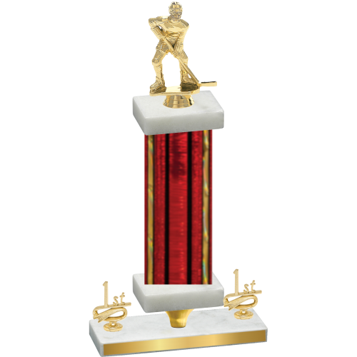 Premium Single Red Glacier First Place Hockey Trophy