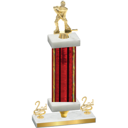 Premium Single Red Glacier Second Place Hockey Trophy