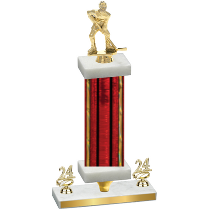 Premium Single Red Glacier Year Hockey Trophy