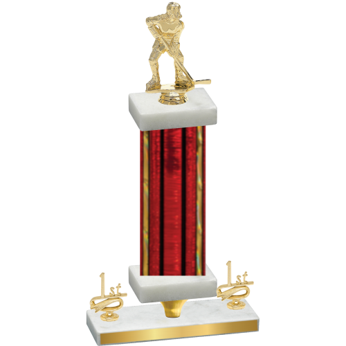 Premium Single Red Glacier First Place Hockey Trophy