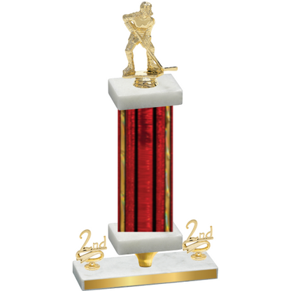 Premium Single Red Glacier Second Place Hockey Trophy