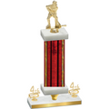 Premium Single Red Glacier Fourth Place Hockey Trophy
