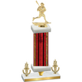 Premium Single Red Glacier Victory Lacrosse Trophy
