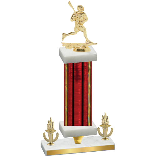 Premium Single Red Glacier Victory Lacrosse Trophy