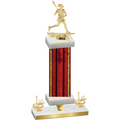 Premium Single Red Glacier First Place Lacrosse Trophy
