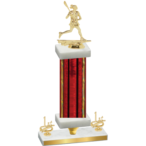 Premium Single Red Glacier First Place Lacrosse Trophy