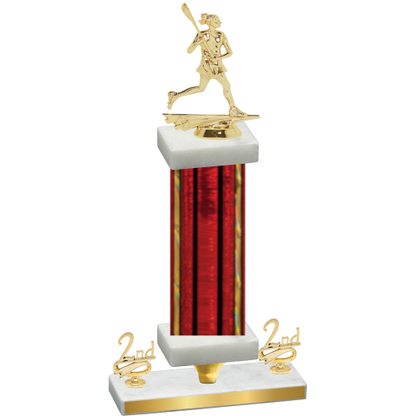 Premium Single Red Glacier Second Place Lacrosse Trophy