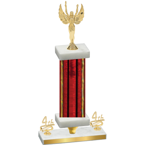 Premium Single Red Glacier Fourth Place Victory Trophy