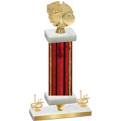 Premium Single Red Glacier First Place Basketball Trophy