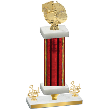 Premium Single Red Glacier Third Place Basketball Trophy