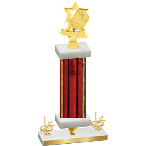 Premium Single Red Glacier First Place Pickleball Trophy