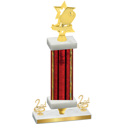 Premium Single Red Glacier Second Place Pickleball Trophy