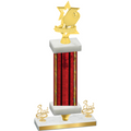 Premium Single Red Glacier Third Place Pickleball Trophy