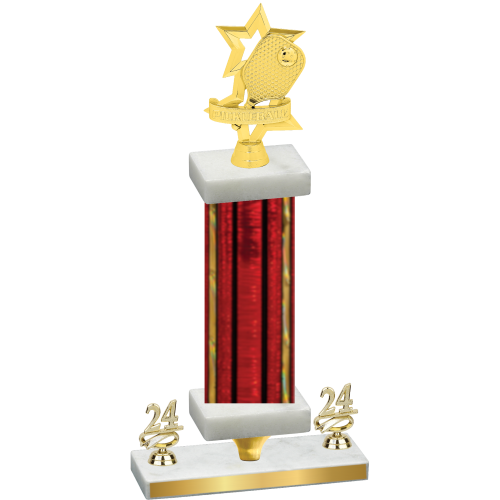 Premium Single Red Glacier Year Pickleball Trophy