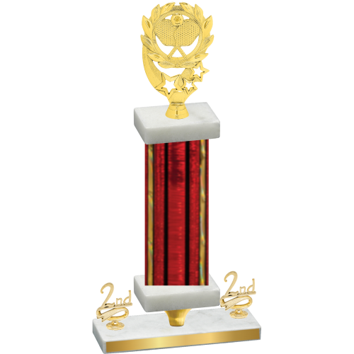 Premium Single Red Glacier Second Place Pickleball Trophy