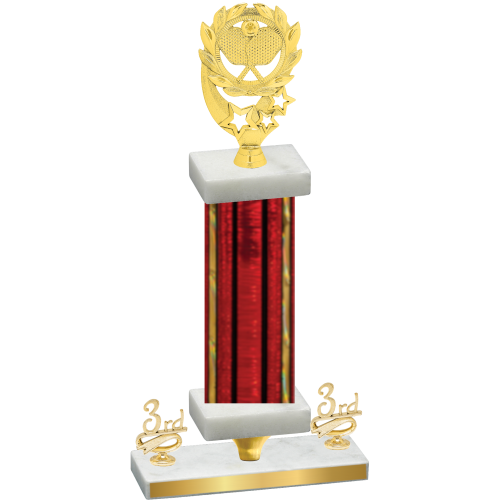 Premium Single Red Glacier Third Place Pickleball Trophy