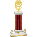 Premium Single Red Glacier Year Pickleball Trophy