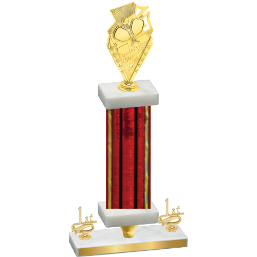 Premium Single Red Glacier First Place Pickleball Trophy