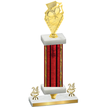 Premium Single Red Glacier Year Pickleball Trophy