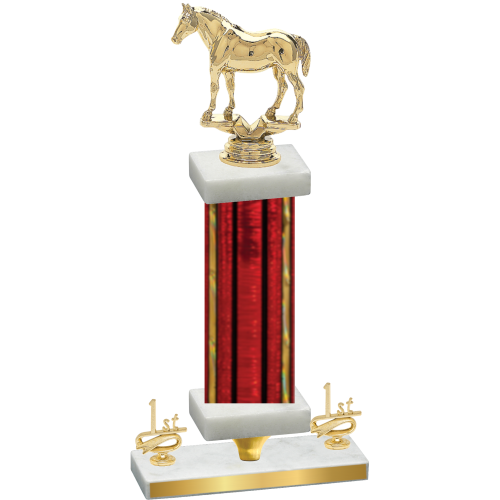 Premium Single Red Glacier First Place Horses Trophy