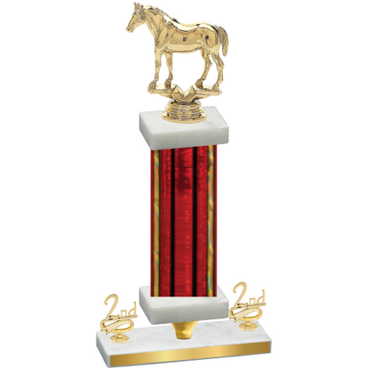 Premium Single Red Glacier Second Place Horses Trophy