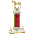Premium Single Red Glacier Third Place Horses Trophy