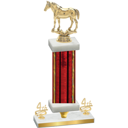 Premium Single Red Glacier Fourth Place Horses Trophy