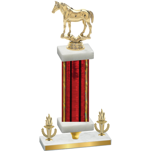 Premium Single Red Glacier Victory Horses Trophy