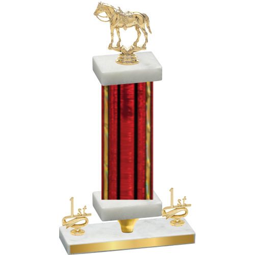 Premium Single Red Glacier First Place Horses Trophy