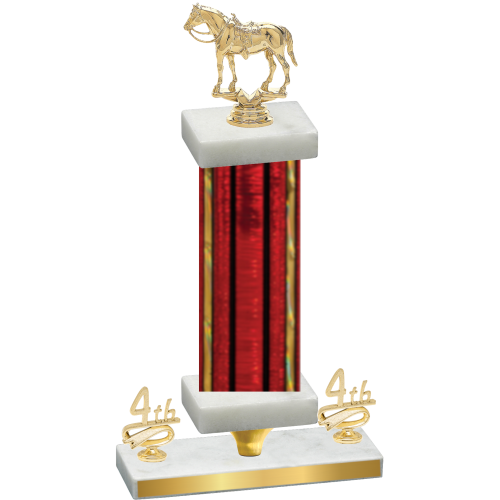 Premium Single Red Glacier Fourth Place Horses Trophy