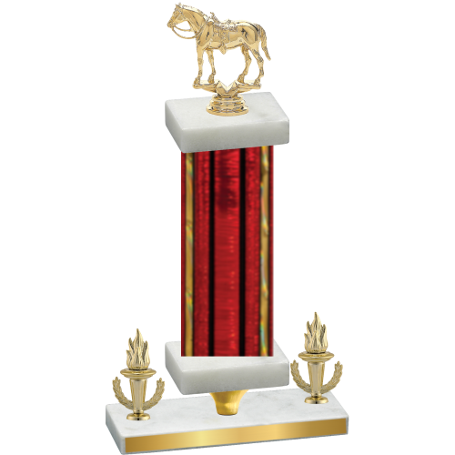 Premium Single Red Glacier Victory Horses Trophy