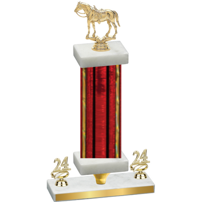 Premium Single Red Glacier Year Horses Trophy