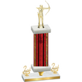 Premium Single Red Glacier Second Place Archery Trophy